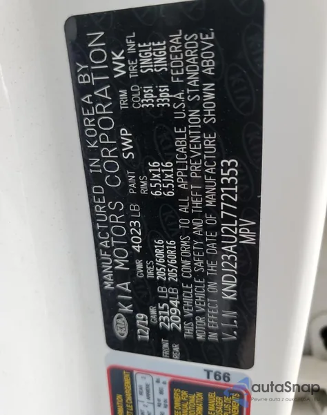 2020 Kia Soul Lx из США, поврежденный, VIN KNDJ23AU2L7721353